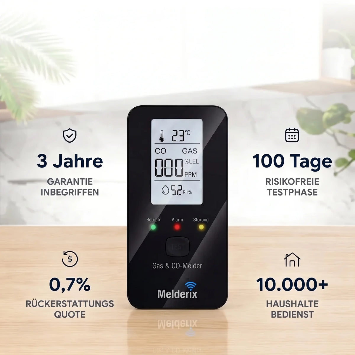 Melderix 4-in-1 CO Detector for Family & Pets