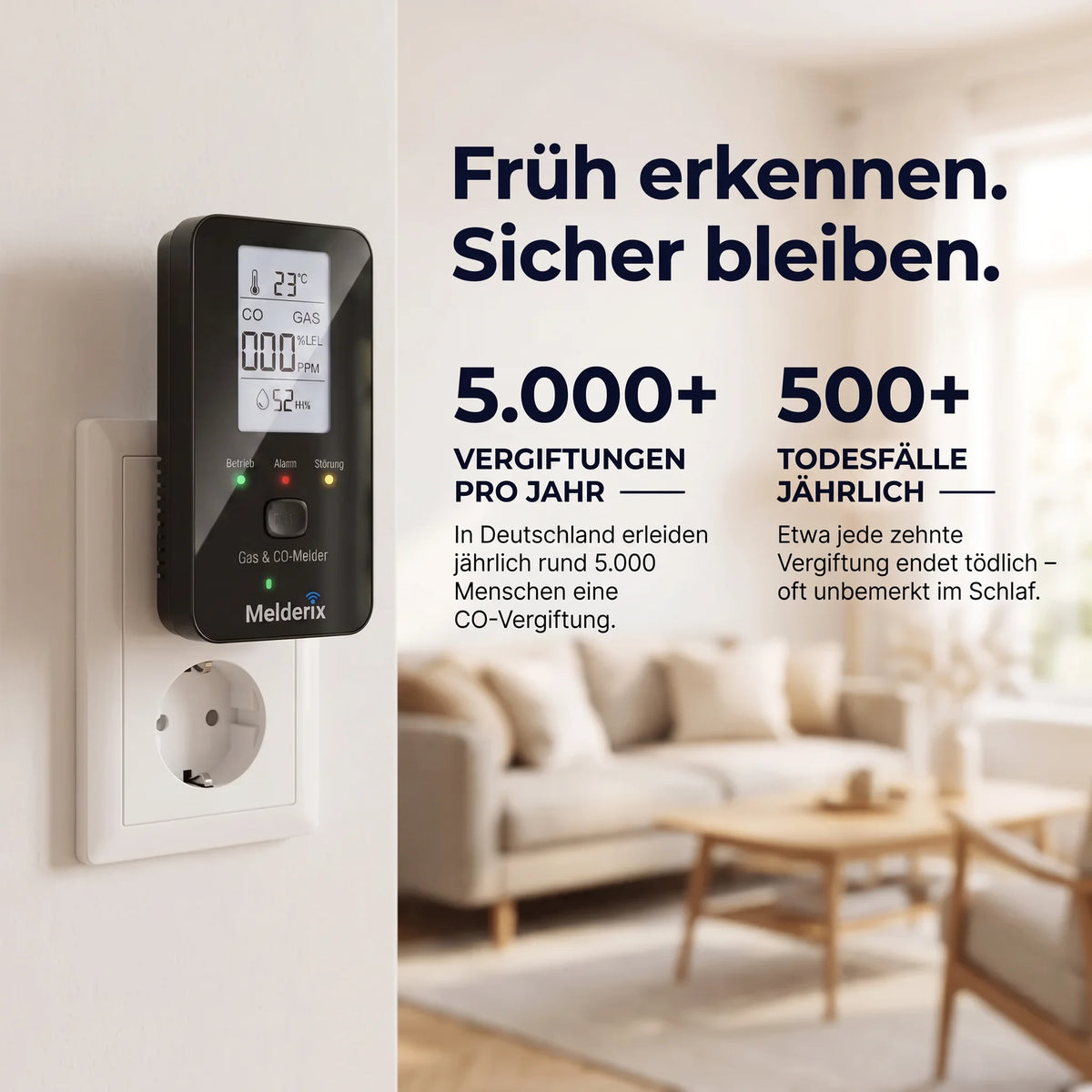 Melderix 4-in-1 CO Detector for Family & Pets