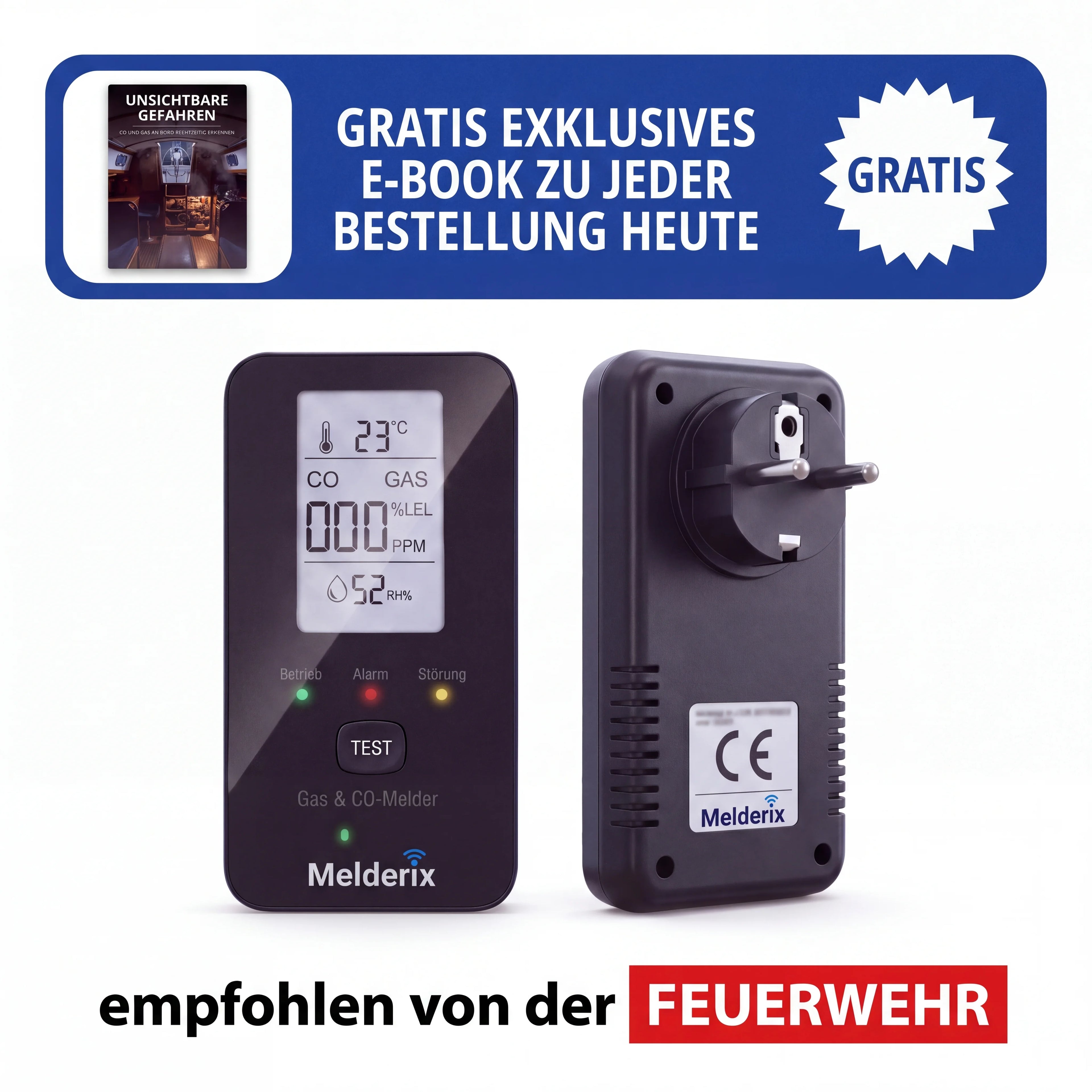 Melderix 4-in-1 CO Detector for Family & Pets